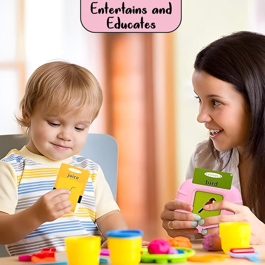 SUPER TOY 112 Talking Baby Double Sided Flash Cards Educational Toys for 1+ Years Old,Cognitive_Skills Early Learning Educational Electronic Interactive Montessori Toys, Birthday Gift