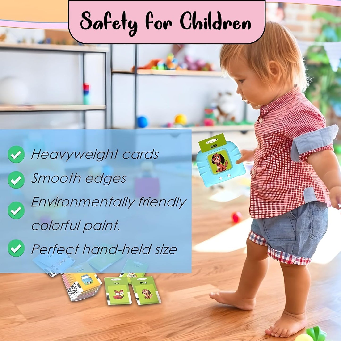 SUPER TOY 112 Talking Baby Double Sided Flash Cards Educational Toys for 1+ Years Old,Cognitive_Skills Early Learning Educational Electronic Interactive Montessori Toys, Birthday Gift
