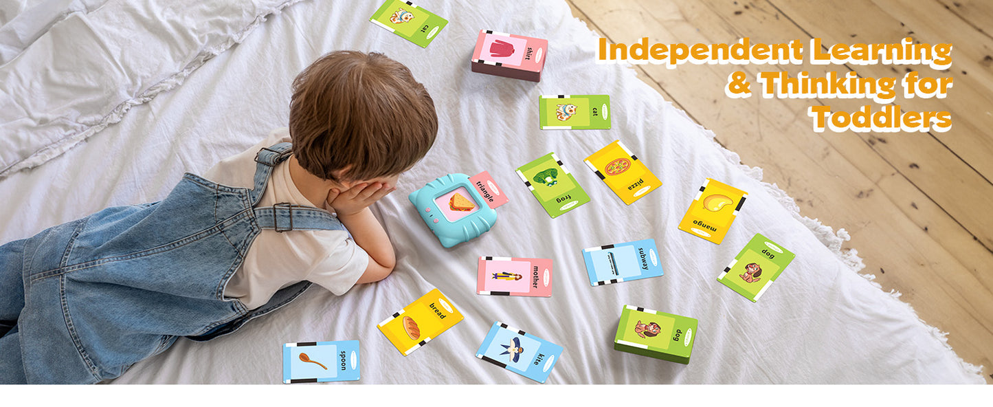 SUPER TOY 112 Talking Baby Double Sided Flash Cards Educational Toys for 1+ Years Old,Cognitive_Skills Early Learning Educational Electronic Interactive Montessori Toys, Birthday Gift
