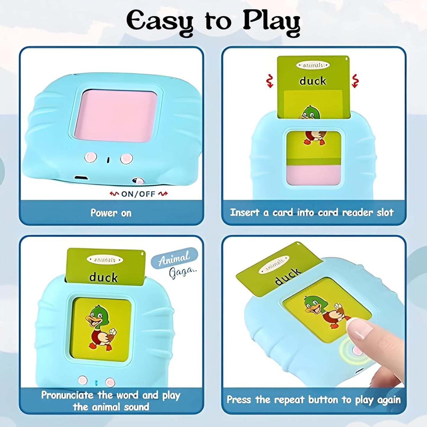 SUPER TOY 112 Talking Baby Double Sided Flash Cards Educational Toys for 1+ Years Old,Cognitive_Skills Early Learning Educational Electronic Interactive Montessori Toys, Birthday Gift